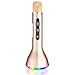 VERKB Rainbow Mic, Wireless Microphone Karaoke(3rd Generation), 3-in-1 Bluetooth Karaoke Machine KTV for Apple iPhone Android Smartphone and Pc(Rose Gold)