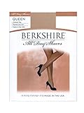 Berkshire Women's Plus-Size Queen All Day Sheer Control Top Pantyhose - Reinforced Toe, Nude, 3X-4X