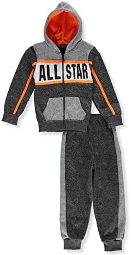 Coney Island Little Boys' 2-Piece Fleece Sweatsuit - charcoal gray, 7