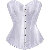 ADELCE Women's Sexy Boned Overbust Shaper Push Up Bodysuit Lace up Corsets and Strap Bustiers Top S-6XL
