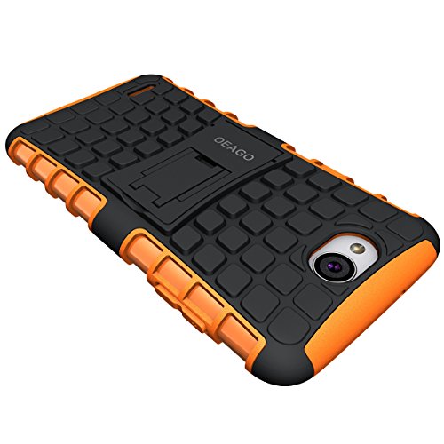 LG X Charge Case, LG Fiesta 2 LTE Phone Case, LG Fiesta LTE Case, LG X Power 2 (2017) Case, OEAGO [Shockproof] [Impact Protection] Tough Rugged Dual Layer Protective Case with Kickstand - Orange - Thumbnail 5