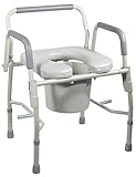 Portable Bedside Commode. 300-Pound Capacity. BOTH ARMS DROP. Adjustable Legs. Easy Transfer From Bed Or Wheelchair To Portable Commode. CAREGIVERS Use This For Mobility Challenged Loved Ones!