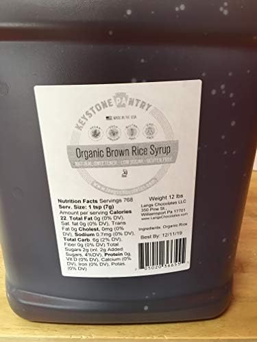 Keystone Pantry Organic Brown Rice Syrup 12lb Bottle