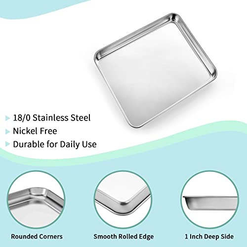 Zacfton Quarter Sheet Pan, Stainless Steel Baking Sheet Toaster Oven