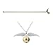 Megrez Golden Snitch Angel Wings Golden Bronze Pearl Necklace 2Pcs