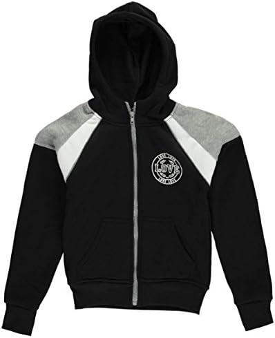 Joyce Concept Big Girls' "Team Love" Hoodie - black/gray, 8 - 10
