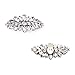 ELEGANTPARK AW Women's Leaf Design Rhinestones Crystal Clutch Dress Hat Shoe Clips Silver 2 Pcs