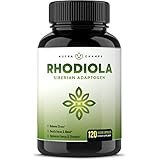 Rhodiola Rosea Supplement 600mg - 120 Capsules Siberian Root Extract 3% Rosavins &amp; 1% Salidroside - Pure Maximum Strength Powder - 300mg Vegan Pills for Stress Relief, Mood, Focus &amp; Energy