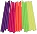 Assorted Neon 12 Inch Long Milkshake Straws - 50 Count- Extra wide