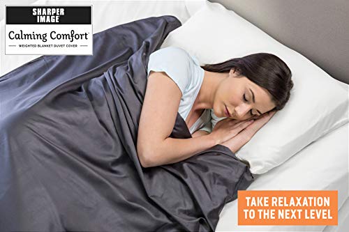 Calming Comfort by Sharper Image Weighted Blanket Duvet Cover | Large- Grey, Fits 15, 20, 25 lb Blanket 50" x 75"