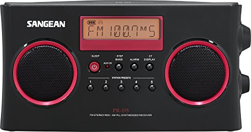 Sangean Portable AM/FM Radio with Digital Tuning and RDS (Black/Red Limited Edition Color)