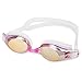 SIXBOX Swim Goggles Leak Free Anti UV Lens Adjustable Shoulder Strap Triathlon Swimming Goggles Anti Fog Nose Clip, Ear Adult Male, Female, Kids,Youth(Pink)