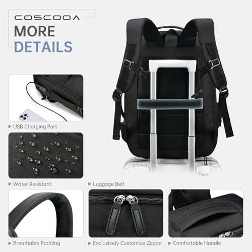 COSCOOA 6x13x17 inch Personal Item Bag for Budget Flight in Canada,15x33x43 cm Travel Bag,Expandable Travel Backpack