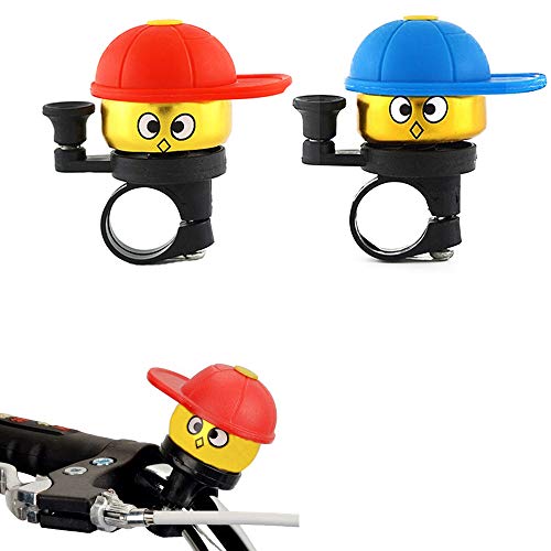 ZOSEN 2 Pack Aluminum Bike Bells Loud Sound Bicycle Ring Bell for Kids and Adult (Red & Blue)