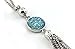 BOUTIQUELOVIN Y Shaped Long Tassel Necklace for Women Girls Faux Druzy Pendant Fashion Jewelry (Blue)