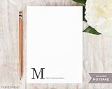 CORNER MONOGRAM NOTEPAD - Personalized Stationery/Stationary 5x7 or 8x10 Note Pad