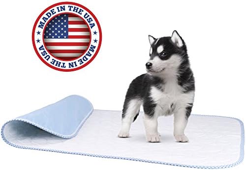 Pack of 4 / Washable and Reusable Waterproof Large Pet Pee Pads, Double Stitched Gingham Trimmed Pad, Great for Travel and Training for Dogs and Puppies, Size: 24” x 36”