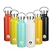 KINGSO Flask Double Wall Vacuum Insulated Stainless Steel Sports Water Bottle 20 oz Leak & Sweat Proof Standard Mouth with BPA Free Screw Cap for Hot or Cold Beverages