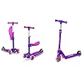 Gotrax KS1 Kids Kick Scooter, LED Lighted Wheels and 3 Adjustable Height Handlebars, Lean-to-Steer & Widen Anti-Slip Deck, 3 Wheel Scooter for Boys & Girls Ages 2-8 and up to 100 Lbs