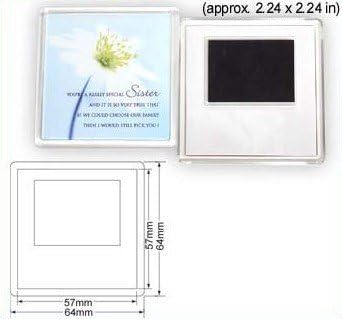 50 Pcs of Blank DIY High Quality Clear Acrylic Fridge Magnet with Photo Insert Size 57x57mm (Approx. 2.24 X 2.24 Inches) 99809 by WKY8525