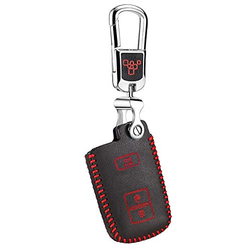 car Key case Cover for Toyota hilux Camry Prado FJCruiser Landcruiser Highlander Key Ring Key Chain Genuine Leather Color Name Red