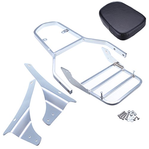 Ridgeyard Modern Motorcycle Detachable Backrest Sissy Bar Luggage Rack for 2001-2014 Suzuki Vl400 C800 C 2005-2014 C50