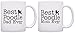 Dog Lover Gift Best Poodle Mom Dad Ever Puppy Supplies Bundle 2 Pack Gift Coffee Mugs Tea Cups White