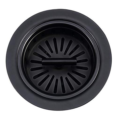 KONE Black Kitchen Sink Drain Matte Black Sink Strainer 31/2 Inch