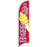 ICE CREAM - Windless Swooper Flag Feather Banner Sign 2.5x11.5 ft Tall (Flag Only) rb