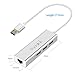 USB Hub - Badalink 3-Port USB 3.0 Hub with Ethernet Adapter LAN Connector, Portable Aluminum Hub for Laptop, Mac OS 10.6 and Above, Linux, Win7/8/10(Silver)