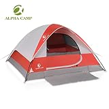 ALPHA CAMP 4 Person Camping Tent - 7' x 9' Red