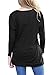 YOUHUA Women Long Sleeve Loose Button Trim Blouse solid color Round Neck Tunic T-Shirt Top