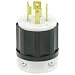Leviton 2721 30 Amp, 250 Volt 3-phase, NEMA L15-30P, 3P, 4W, Locking Plug, Industrial Grade, Grounding - Black-White