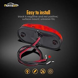 Partsam Amber Red 2.5" 2 Diode Oval LED Trailer