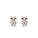 Charmed Craft Rose Gold Plated Cute Large Owl Wisdom Clear Crystal Stud Earrings Women Jewelry