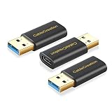 CableCreation USB C to USB A Adapter [3-Pack], USB 3.0 Male to C Female Adapter, Compatible with USB C Cable, Hubs, PC Peripherals