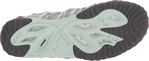 JSport by Jambu Women's Newbury-Water Ready Fisherman Sandal Taupe/Light Aqua, 9 Medium US