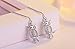 megko Owl Dangle Earrings Pearl Threader 925 Sterling Silver Chain Tassel Earrings 4.8 Inches