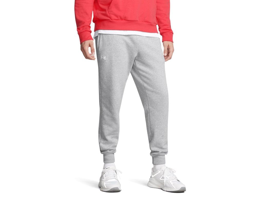Under Armour Men's Rival Fleece Joggers, (011) Mod Gray Light Heather / / White, X-Small Image
