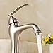 Yodel Single Handle Waterfall Bathroom Vanity Sink Faucet (Brushed small)