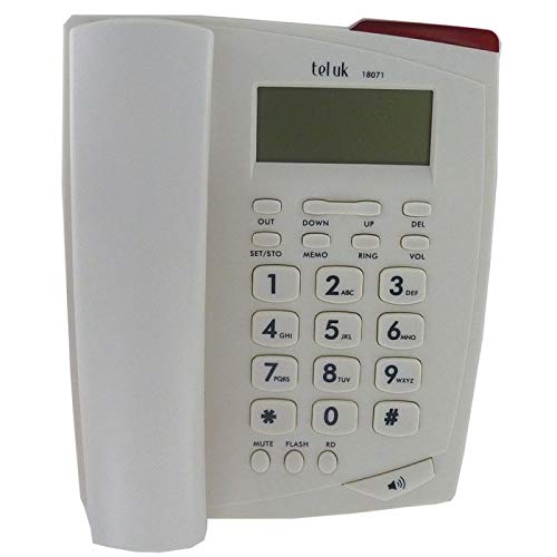 TEL UK 18071W Venice Phone Caller ID Telephone - White