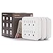[3 Pack] BESTTEN 6-Outlet Extender, Grounded Wall Adapter, Multi Outlet Wall Plug, 3-Prong, 15A/125V/1875W, White