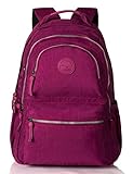 Large Capacity Backpack 15 Inch Laptop Schoolbag Travel Daypack (990 Violet red)