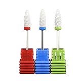 Ceramic Drill Tapered Barrel Bit Nail Drill Professional USA Ceramic White 3/32 Shank Size (F-Grit: C+M+F 3Pcs Set)