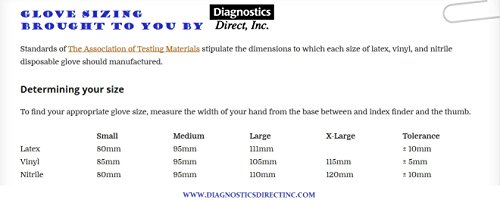 Diagnostics Direct T101LB VersaPro Nitrile Exam Glove, Non-Latex, Powder Free, Large (Pack of 100)