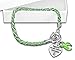 Fundraising For A Cause Non-Hodgkin's Lymphoma Make a Difference Heart & Lime Green Ribbon Rope Bracelet in a Bag