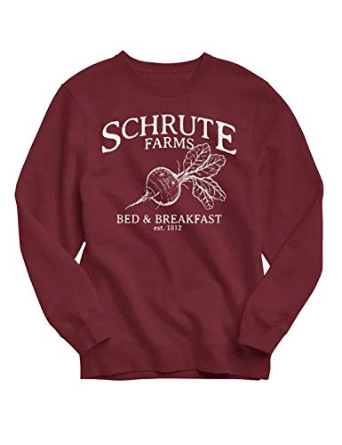 ZXH Women Schrute Farms Bed Breakfast Letter Print Sweatshirt Radish Print Long Sleeve Sweatshirt Tops - Thumbnail 2
