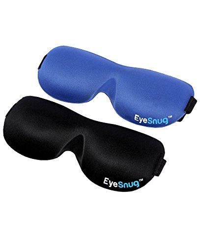 EyeSnugs - Sleep Mask - Contoured Sleep Mask with Ear Plugs and Carry Pouch - by TravelSnugs (Black)