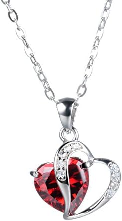 925 Sterling Silver Womans Necklaces,Natural stone love shape Wedding pendant(RD)