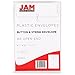 JAM Paper Plastic Envelope with Button and String Tie Closure - Small Open End - 4 1/4